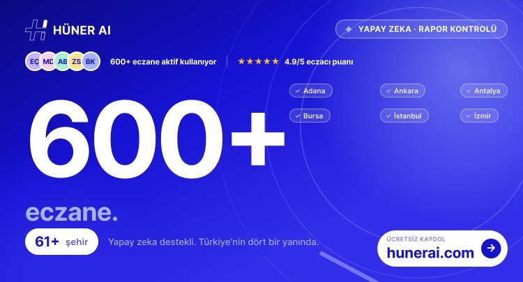 Hüner AI 600 Eczaneyi Geçti