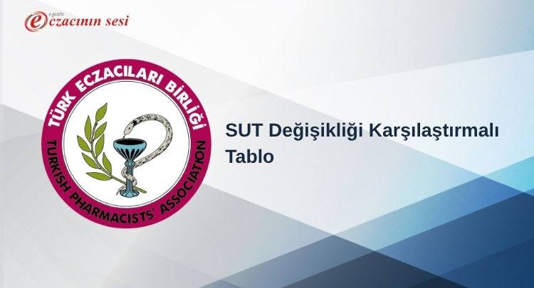 SUT Değişikliği Karşılaştırmalı Tablo